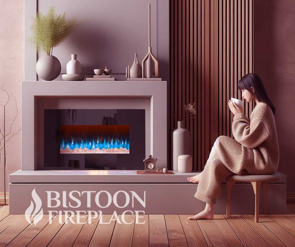 شومینه برقی اینه ای روی دیوار